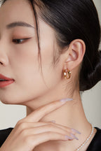 Two-Tone Drop Earrings — Two-Tone Sterling Silver & 18K Gold Vermeil | SENLORE