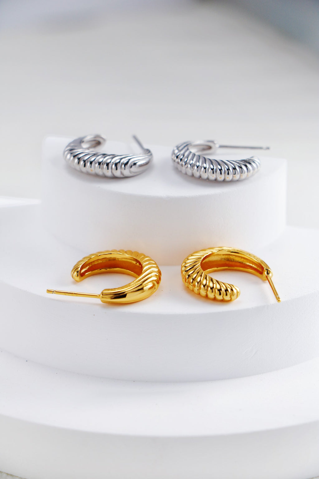 Horn-Texture Drop Earrings — 18K Gold Vermeil & Sterling Silver | SENLORE