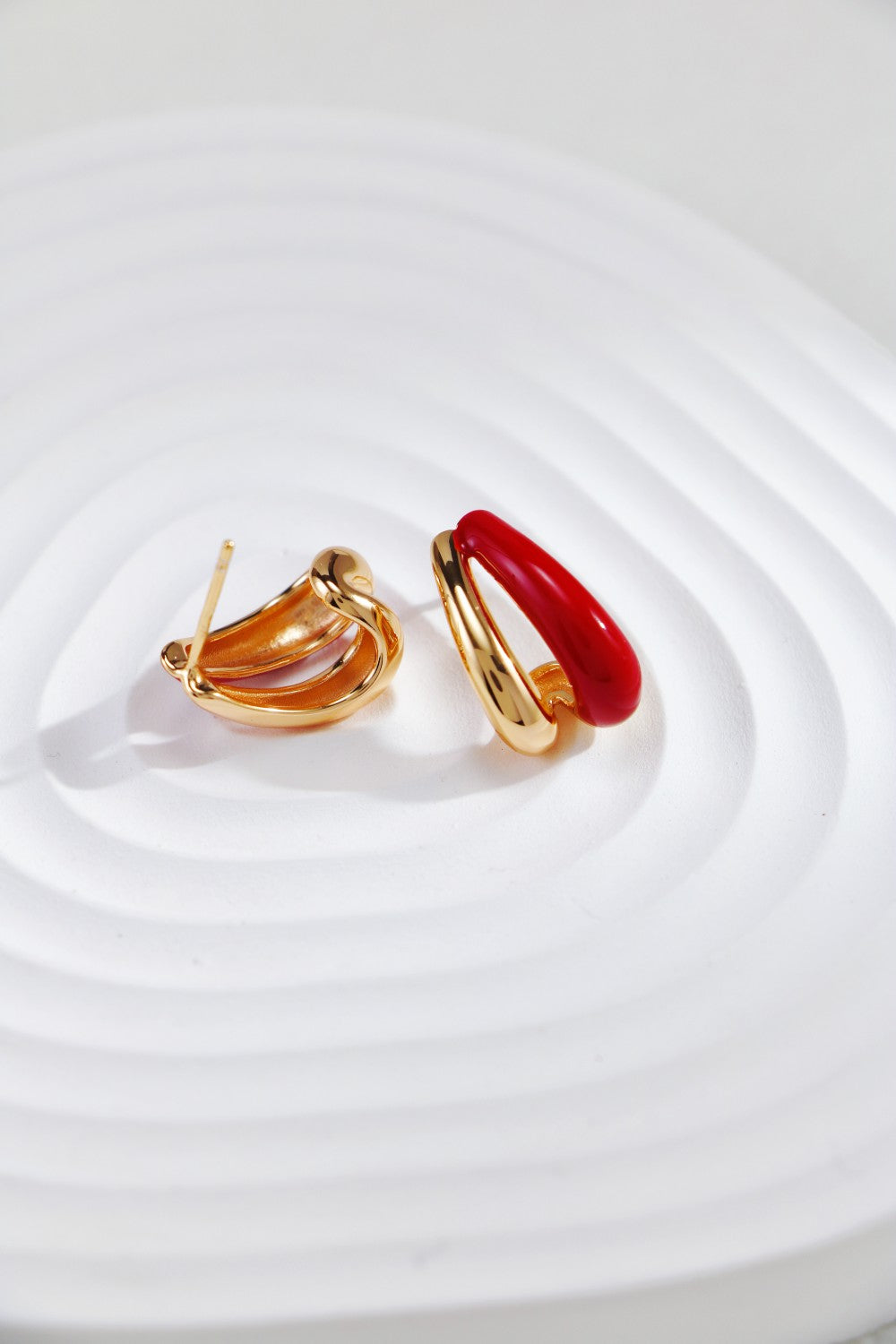 Red Enamel Drop Earrings — Red Enamel & 18K Gold Vermeil | SENLORE