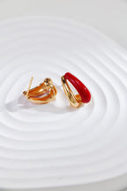 Red Enamel Drop Earrings — Red Enamel & 18K Gold Vermeil | SENLORE
