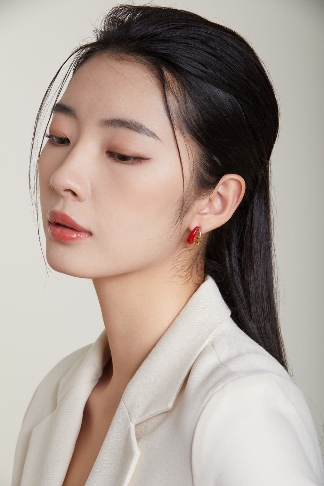 Red Enamel Drop Earrings — Red Enamel & 18K Gold Vermeil | SENLORE