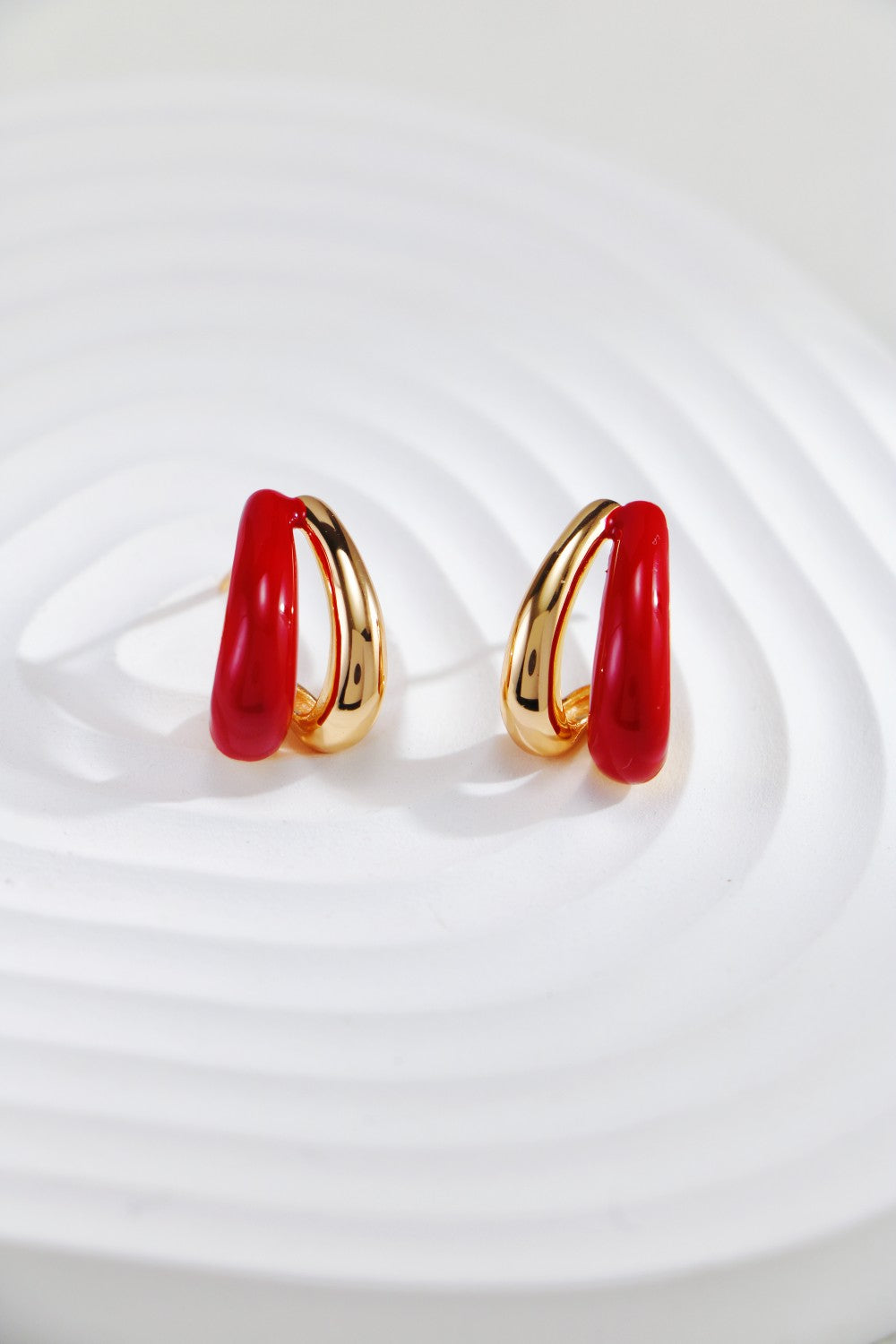 Red Enamel Drop Earrings — Red Enamel & 18K Gold Vermeil | SENLORE