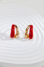 Red Enamel Drop Earrings — Red Enamel & 18K Gold Vermeil | SENLORE