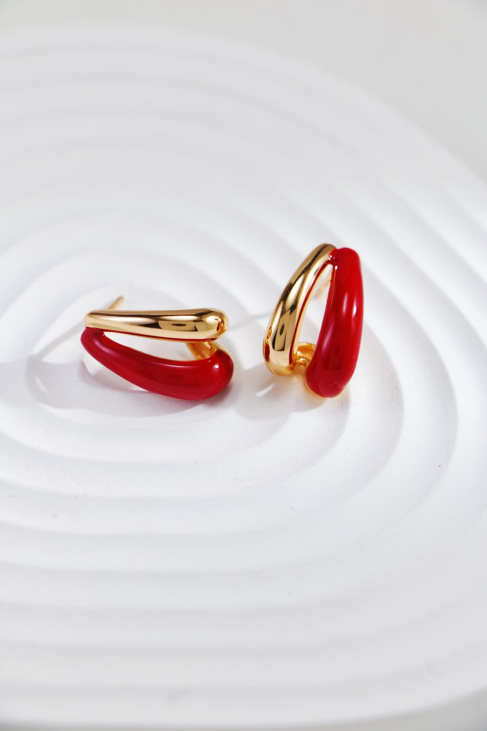 Red Enamel Drop Earrings — Red Enamel & 18K Gold Vermeil | SENLORE