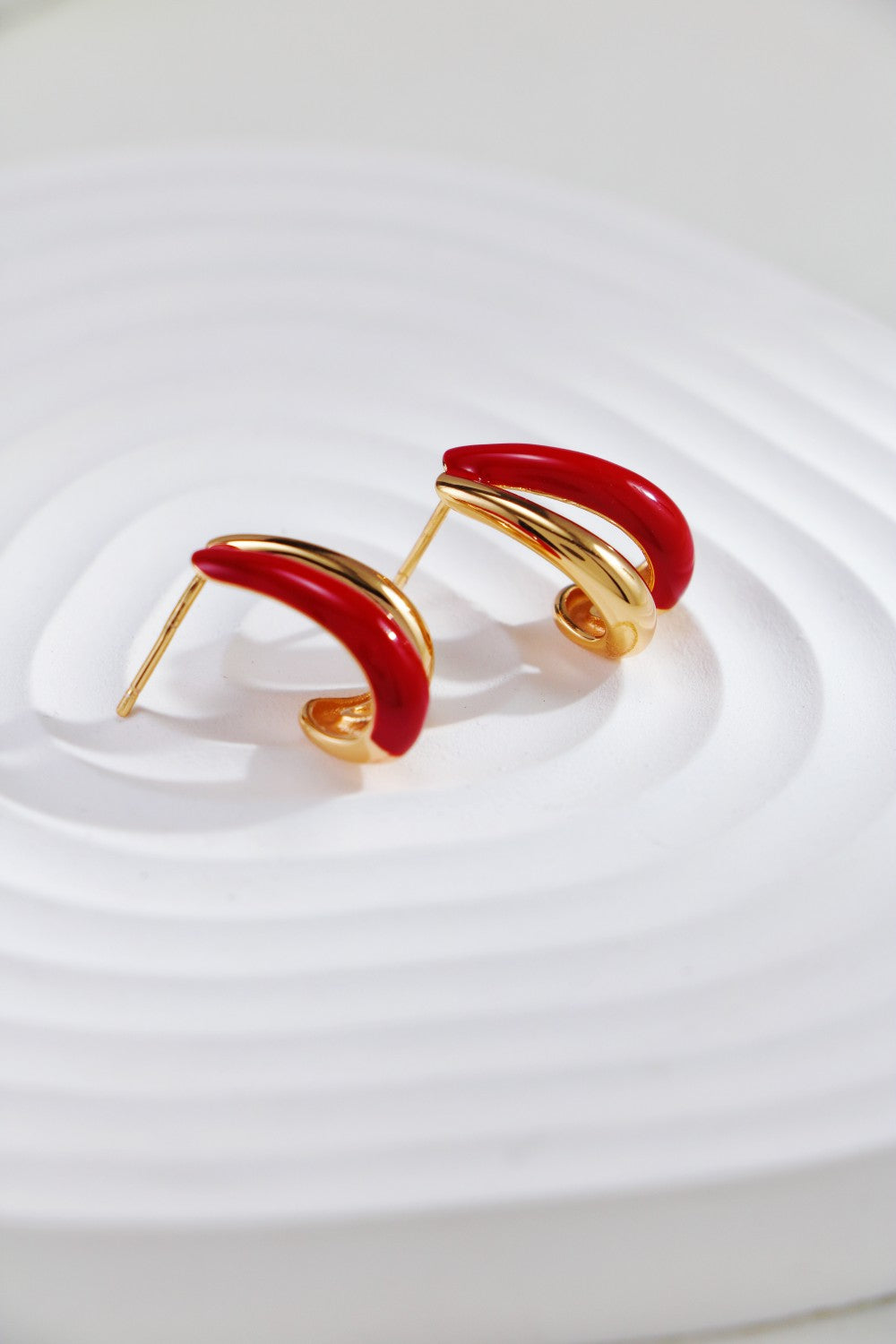 Red Enamel Drop Earrings — Red Enamel & 18K Gold Vermeil | SENLORE