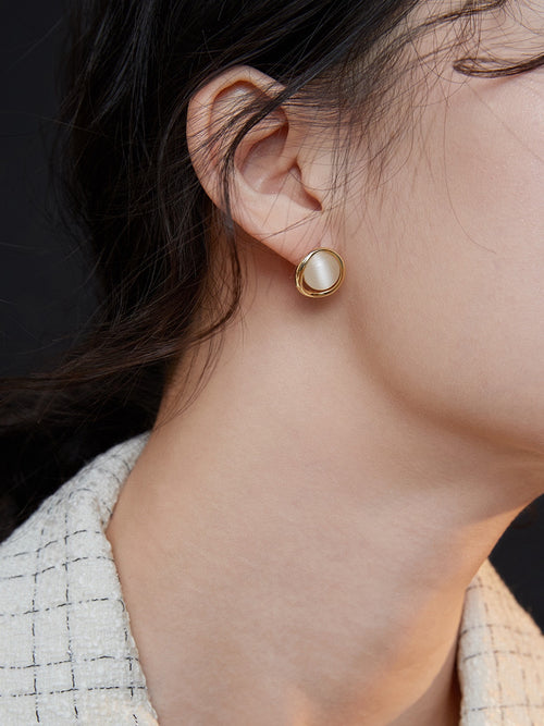 Cat's Eye Drop Earrings — Cat's Eye & 18K Gold Vermeil | SENLORE