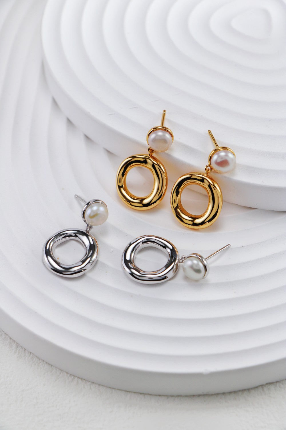 Freshwater Pearl Drop Earrings — Pearl & Sterling Silver | SENLORE