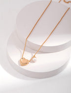 Reversible Heart Pearl Necklace — Sterling Silver, 18K Gold Vermeil, natural freshwater pearl | SENLORE