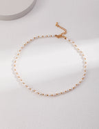 SENLORE Sterling Silver Minimalist Pearl Necklace – Lifestyle Shot