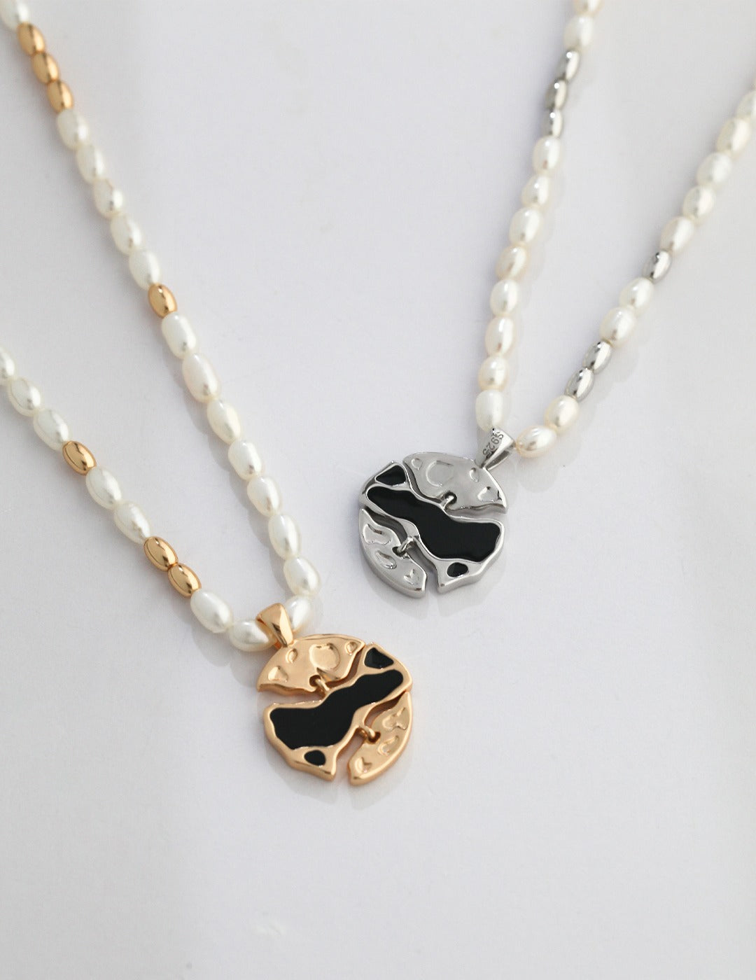 Textured Pearl Necklace — Sterling Silver, 18K Gold Vermeil, natural freshwater pearl | SENLORE