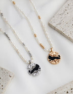Textured Pearl Necklace — Sterling Silver, 18K Gold Vermeil, natural freshwater pearl | SENLORE