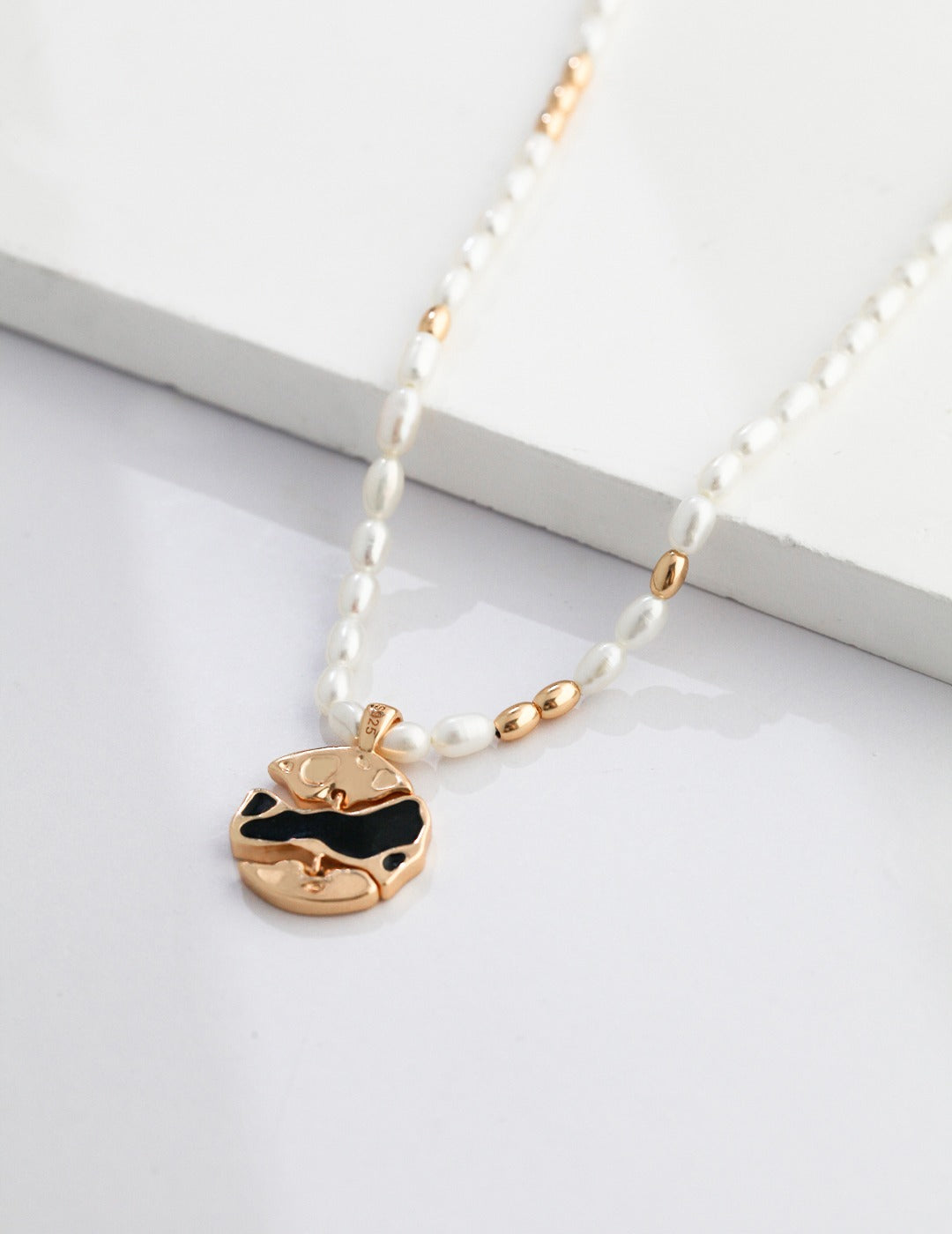 Textured Pearl Necklace — Sterling Silver, 18K Gold Vermeil, natural freshwater pearl | SENLORE