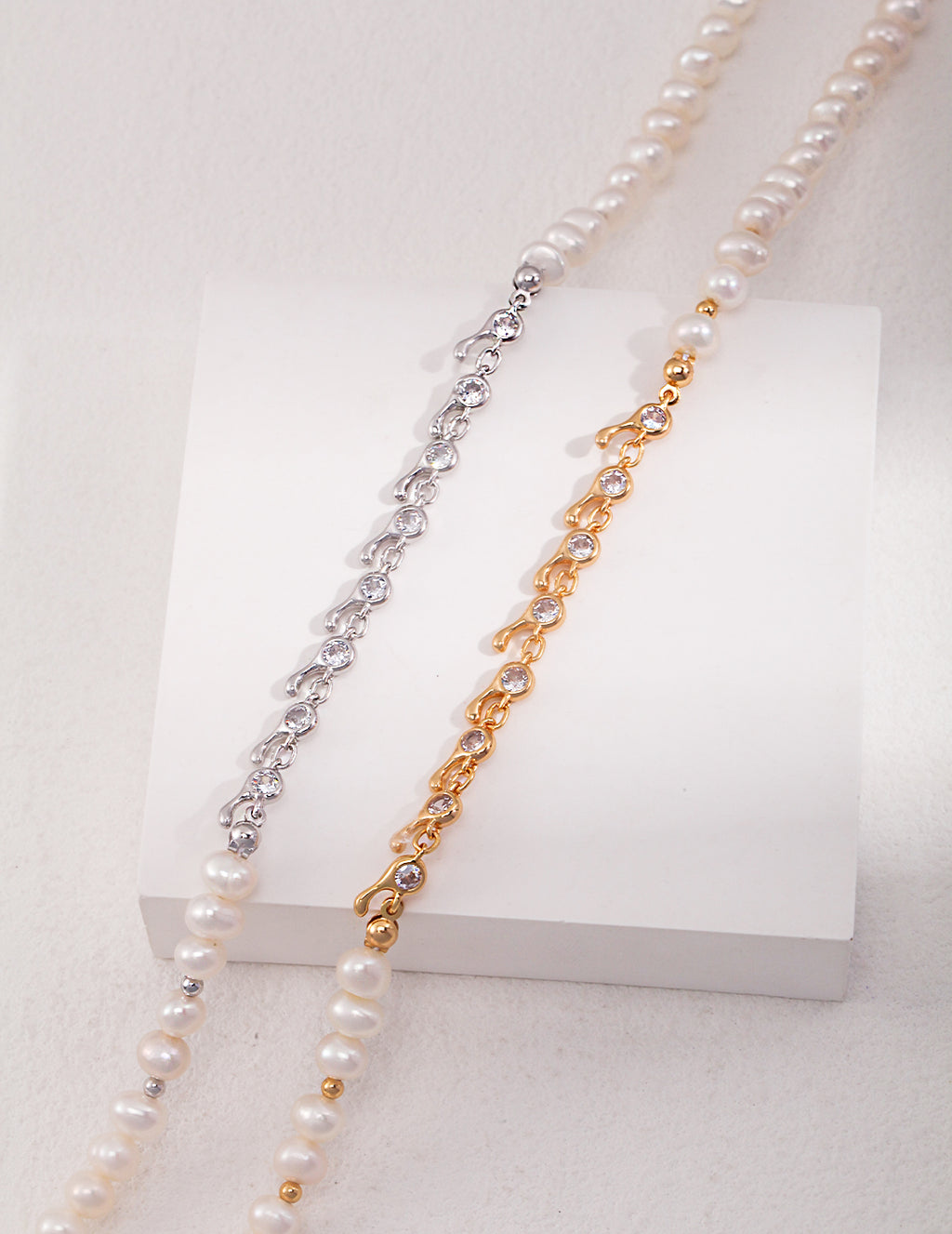 Sterling Silver Teardrop Pearl Necklace