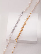 Sterling Silver Teardrop Pearl Necklace