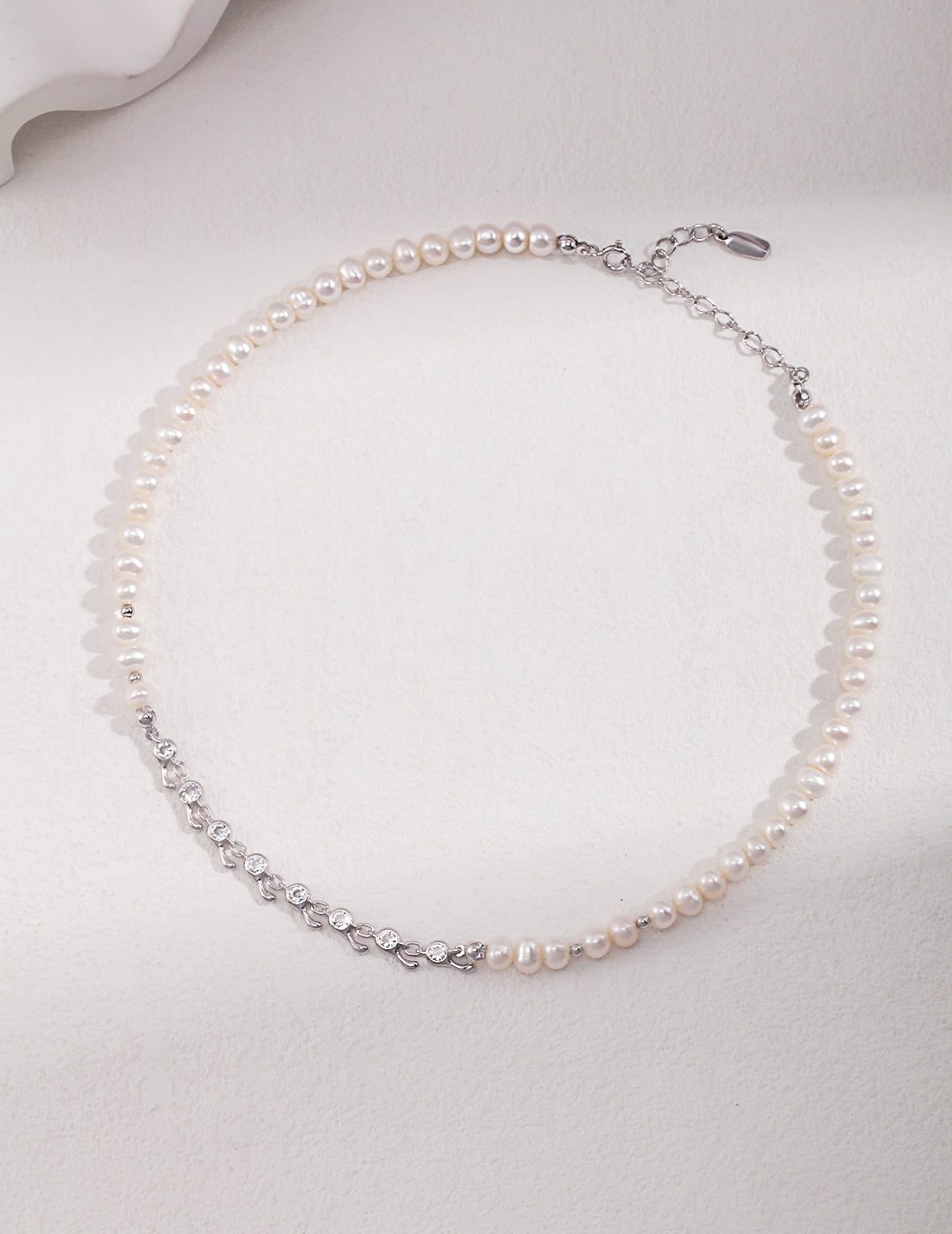 Sterling Silver Teardrop Pearl Necklace