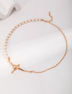 SENLORE Sterling Silver Pearl Necklace – Front View