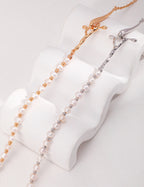 SENLORE Sterling Silver Pearl Necklace – Detail Close-up