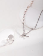 SENLORE Sterling Silver Pearl Necklace – Lifestyle Shot