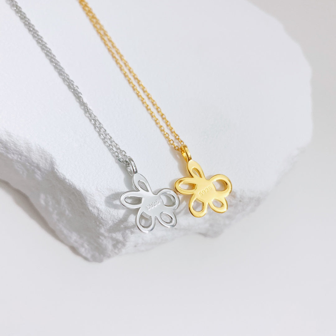Amber Flower Necklace — Amber, Sterling Silver & 18K Gold Vermeil | SENLORE