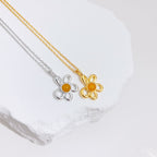 Amber Flower Necklace — Amber, Sterling Silver & 18K Gold Vermeil | SENLORE