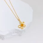 Amber Flower Necklace — Amber, Sterling Silver & 18K Gold Vermeil | SENLORE