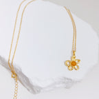 Amber Flower Necklace — Amber, Sterling Silver & 18K Gold Vermeil | SENLORE