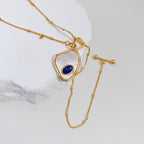 Mother-of-Pearl Lapis Necklace — Mother-of-Pearl, Lapis & 18K Gold Vermeil | SENLORE