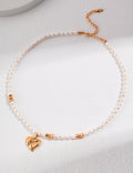 Textured Heart Pearl Necklace — Sterling Silver, 18K Gold Vermeil, natural freshwater pearl | SENLORE