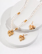 Textured Heart Pearl Necklace — Sterling Silver, 18K Gold Vermeil, natural freshwater pearl | SENLORE