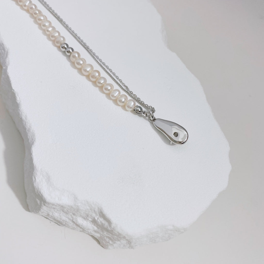 Freshwater Pearl Zirconia Necklace — Pearl, Cubic Zirconia & 18K Gold Vermeil | SENLORE