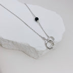 Double-Ring Agate Necklace — Agate, Sterling Silver & 18K Gold Vermeil | SENLORE