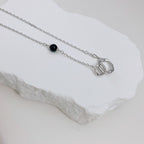Double-Ring Agate Necklace — Agate, Sterling Silver & 18K Gold Vermeil | SENLORE