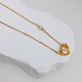 Double-Ring Agate Necklace — Agate, Sterling Silver & 18K Gold Vermeil | SENLORE