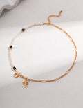 Star Moon Pearl Necklace — Sterling Silver, 18K Gold Vermeil, natural freshwater pearl, black agate | SENLORE