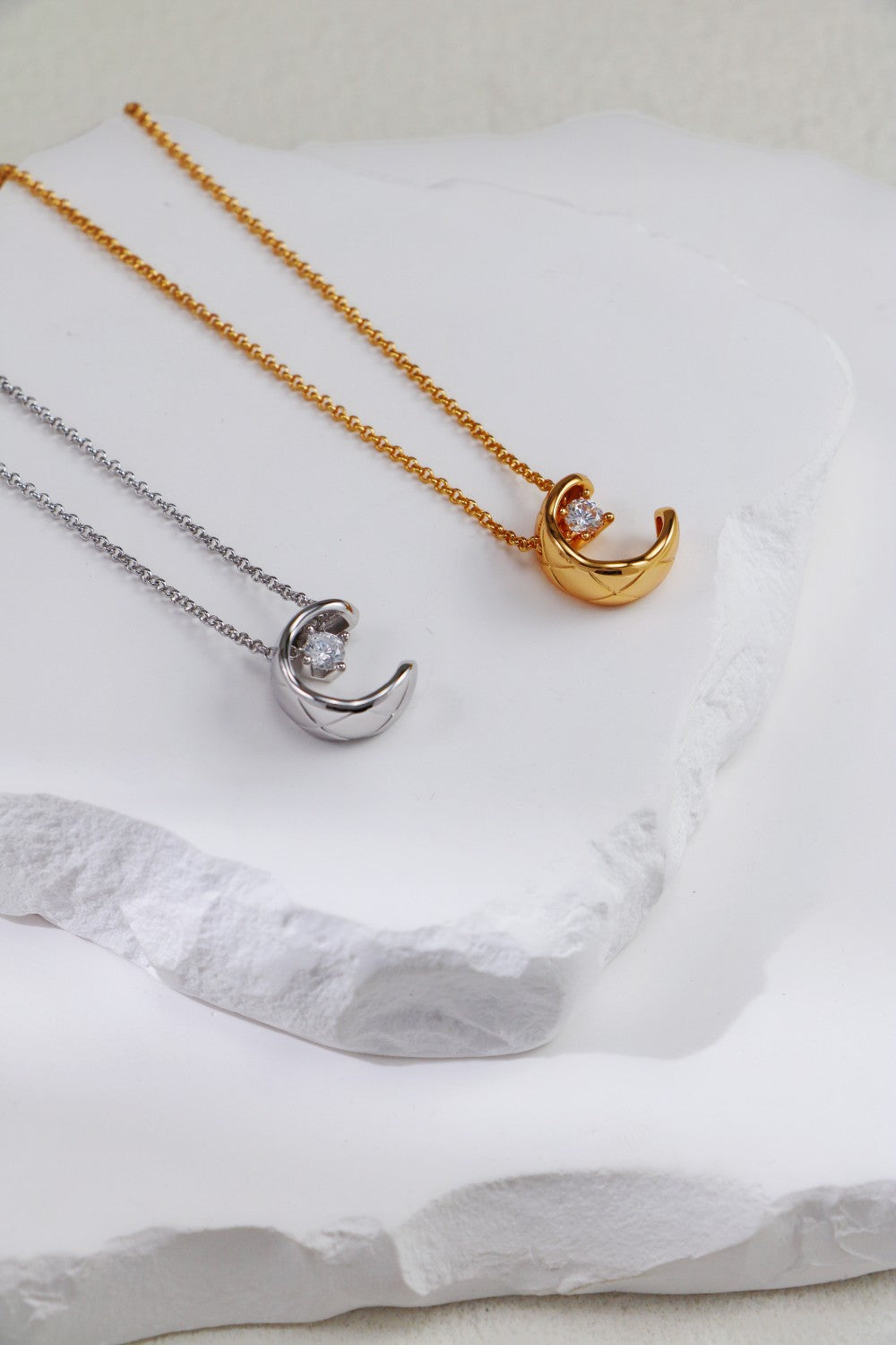 Diamond-Lattice Zirconia Necklace — Cubic Zirconia & 18K Gold Vermeil | SENLORE