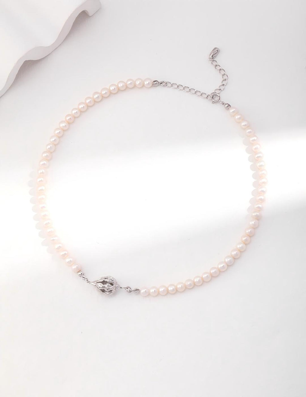 Flower Cluster Pearl Necklace — Sterling Silver, 18K Gold Vermeil, natural freshwater pearl | SENLORE
