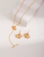 Ginkgo Leaf Pearl Necklace — Sterling Silver, 18K Gold Vermeil, natural freshwater pearl | SENLORE