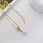 Blue Danube Pearl Necklace — Pearl, Blue Turquoise & 18K Gold Vermeil | SENLORE