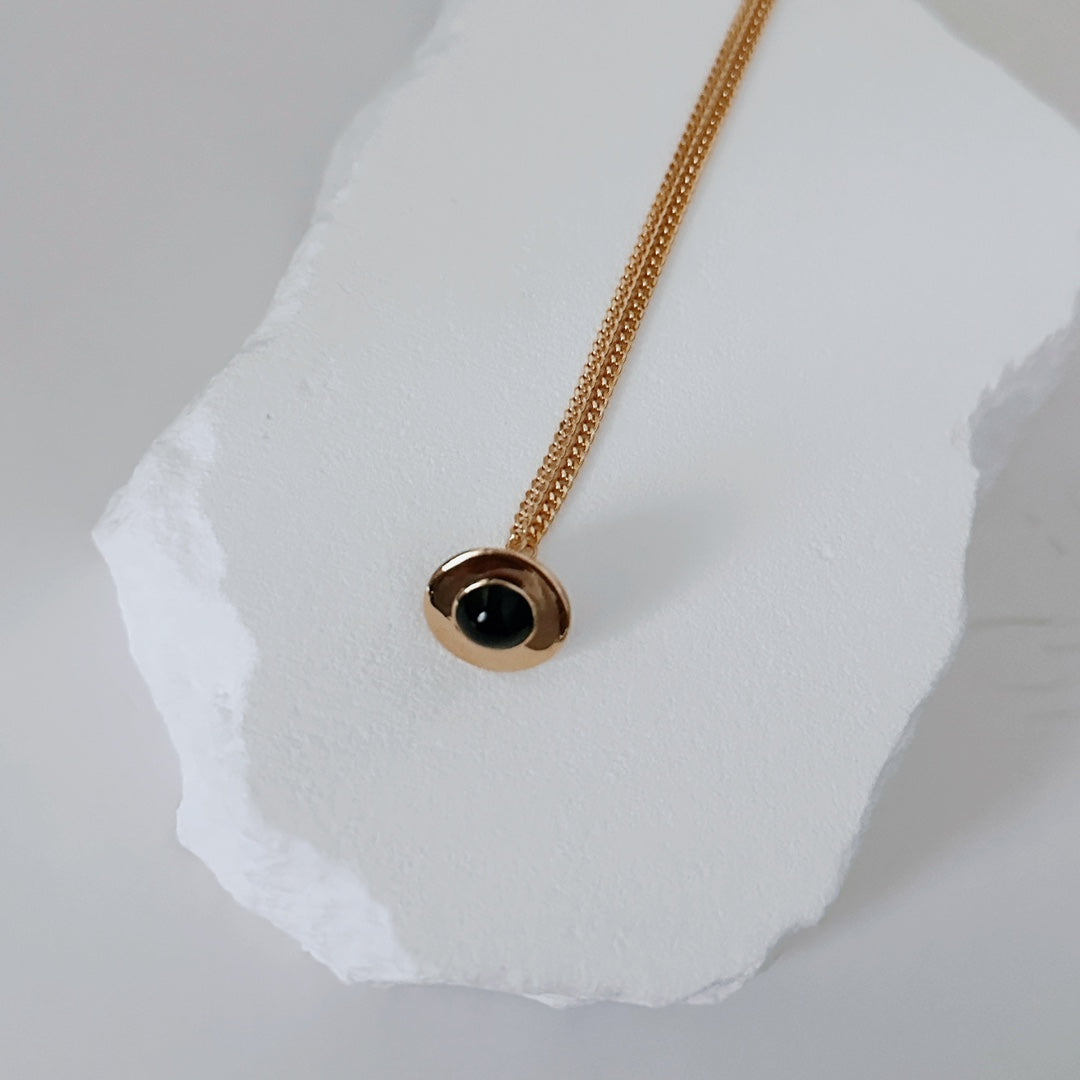 Disc Enamel Pendant Necklace — Enamel & 18K Gold Vermeil | SENLORE
