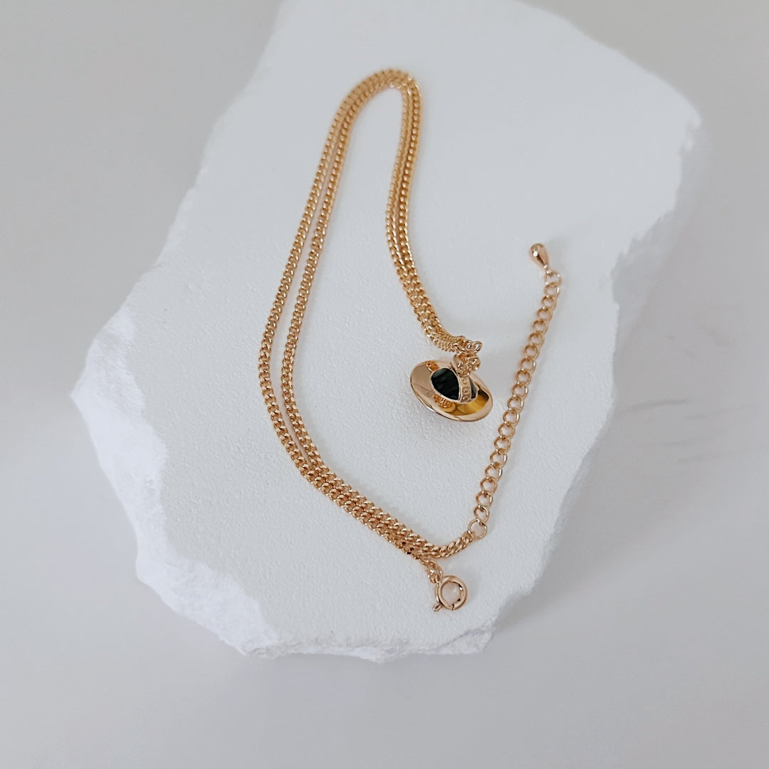 Disc Enamel Pendant Necklace — Enamel & 18K Gold Vermeil | SENLORE