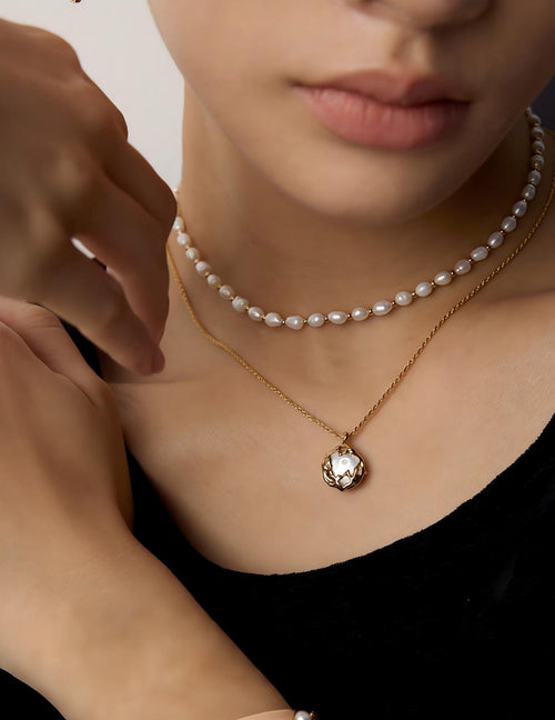 Baroque Vine Pearl Necklace — 18K Gold Vermeil, natural baroque pearl | SENLORE