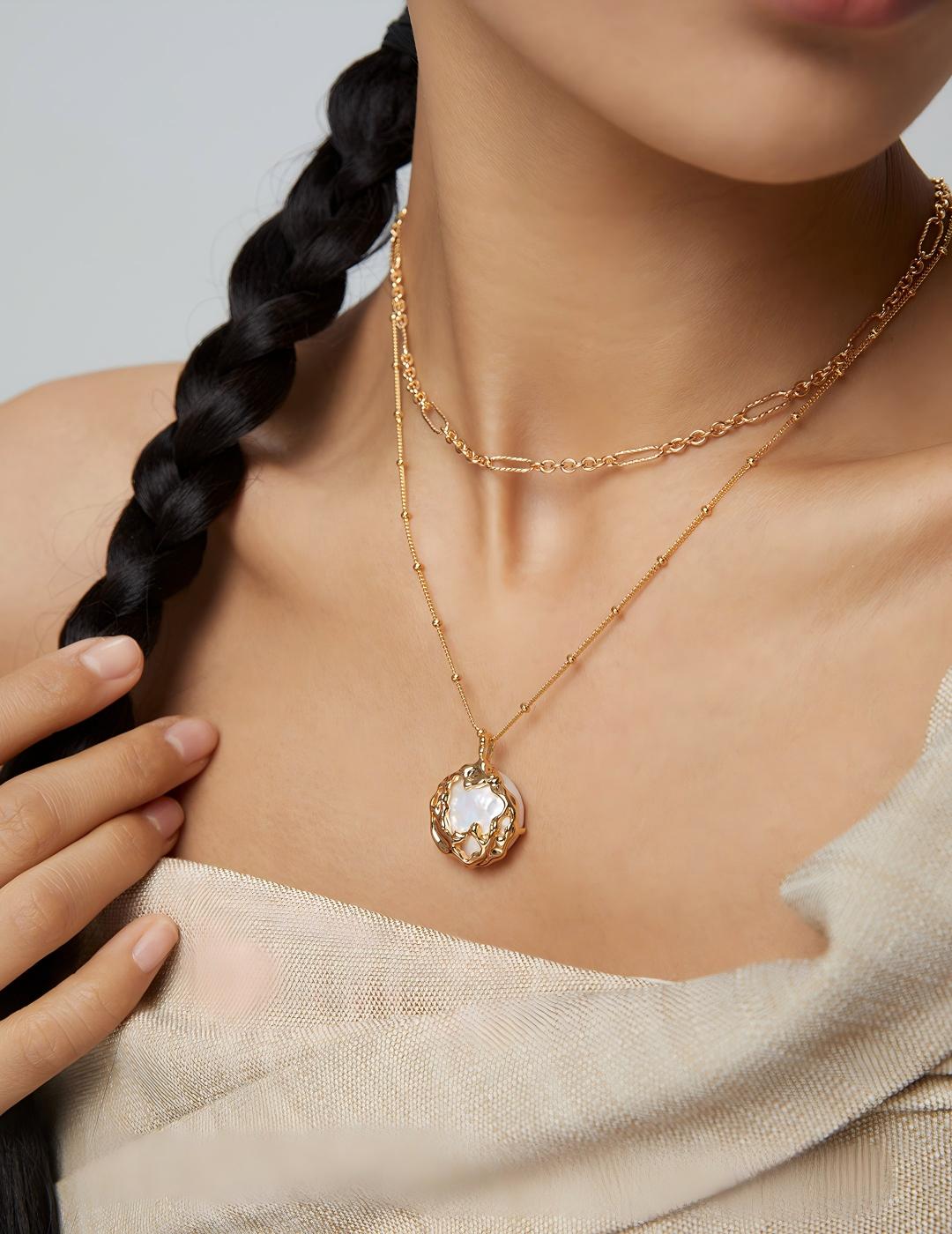 Baroque Vine Pearl Necklace — 18K Gold Vermeil, natural baroque pearl | SENLORE