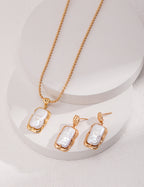 Square Baroque Pearl Necklace — 18K Gold Vermeil, natural baroque pearl | SENLORE