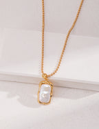 Square Baroque Pearl Necklace — 18K Gold Vermeil, natural baroque pearl | SENLORE