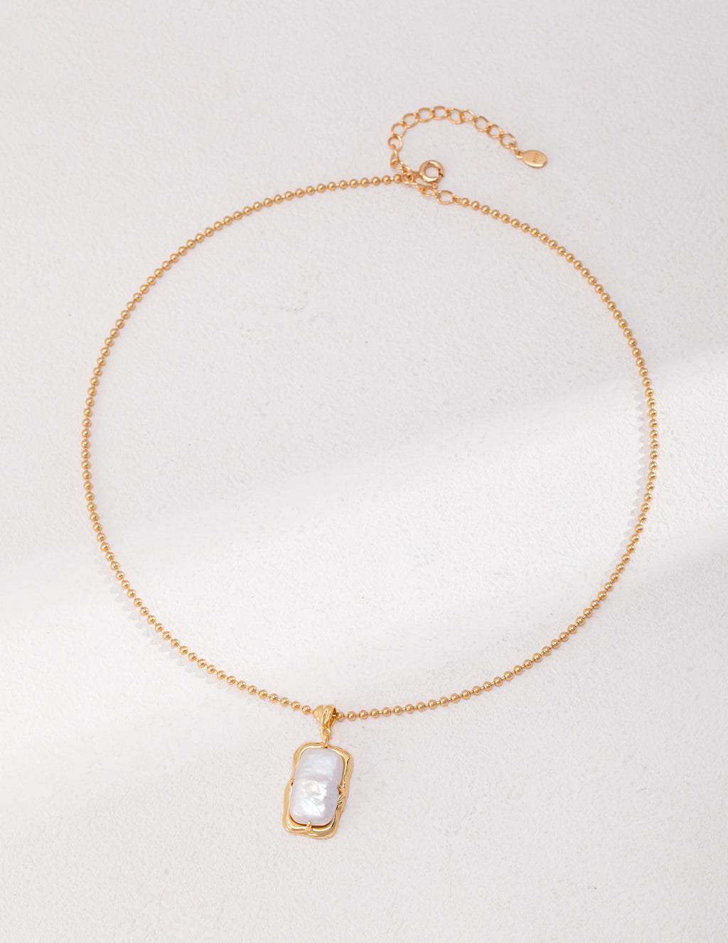 Square Baroque Pearl Necklace — 18K Gold Vermeil, natural baroque pearl | SENLORE