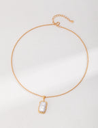 Square Baroque Pearl Necklace — 18K Gold Vermeil, natural baroque pearl | SENLORE