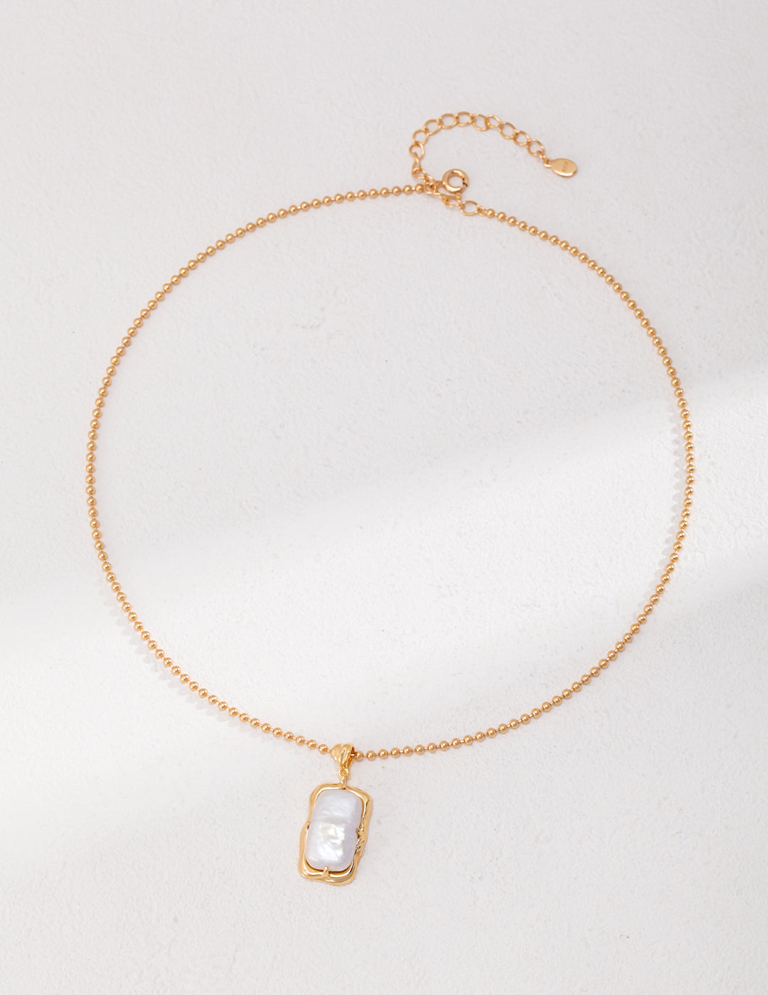 Square Baroque Pearl Necklace — 18K Gold Vermeil, natural baroque pearl | SENLORE