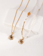Tiger's Eye Honey Amber Pearl Necklace — 18K Gold Vermeil, tiger's eye, honey amber, natural freshwater pearl | SENLORE