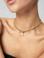 Minimal Pearl Pendant Necklace — Sterling Silver, 18K Gold Vermeil, natural freshwater pearl | SENLORE