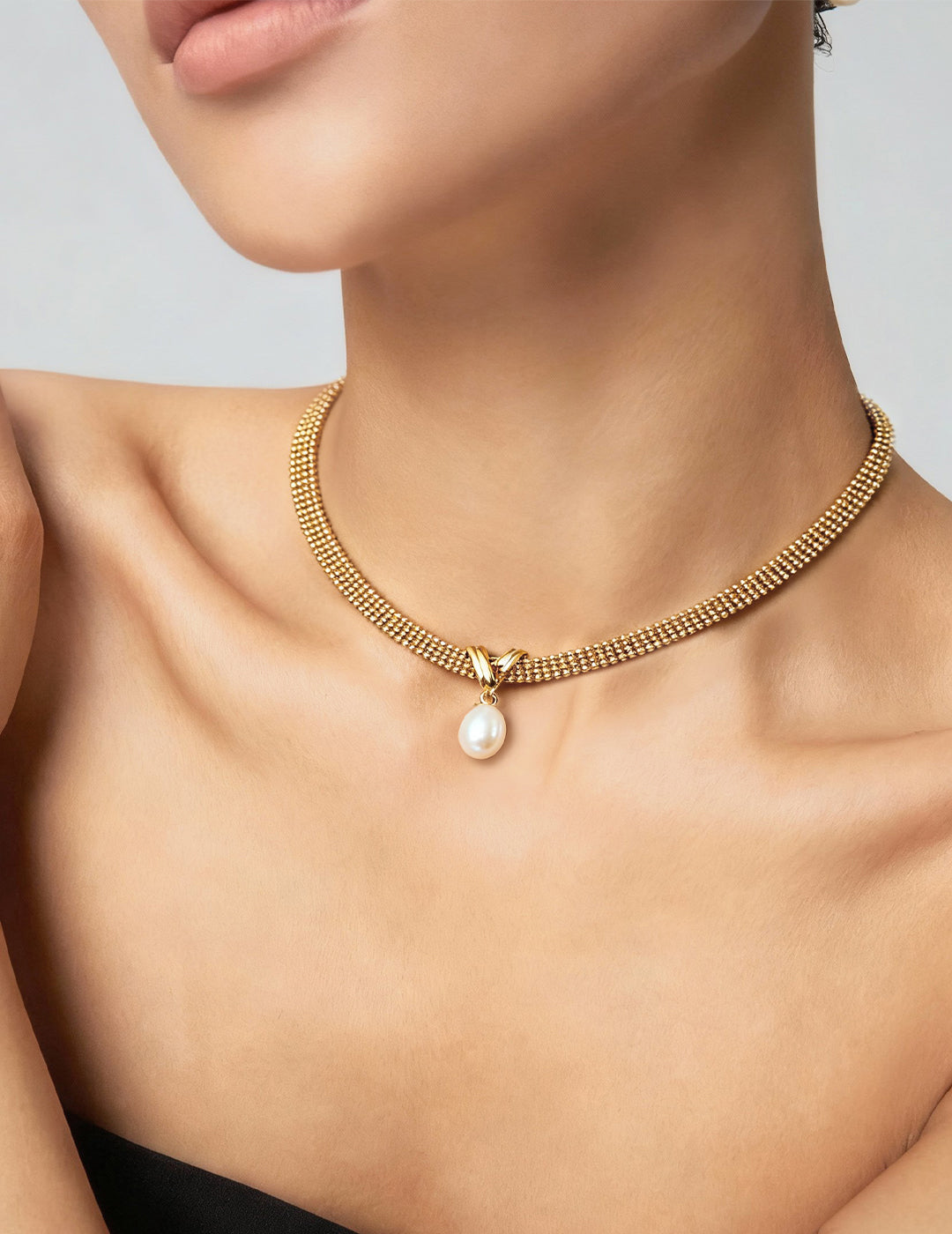 Minimal Pearl Pendant Necklace — Sterling Silver, 18K Gold Vermeil, natural freshwater pearl | SENLORE